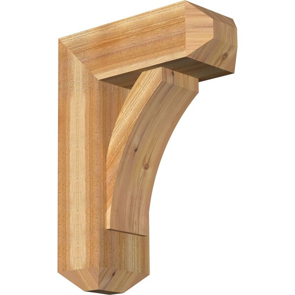 Ekena Millwork Thorton Craftsman Rough Sawn Bracket w/ Offset Brace, Western Red Cedar, 8"W x 20"D x 28"H BKT0806X20X28THR04RWR - main
